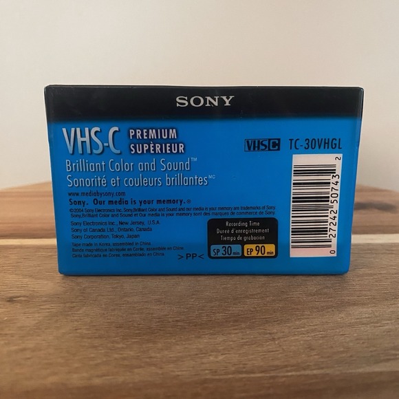 Sony VHS C TC-30VHGL Premium Camcorder Video Cassette Sealed NEW - Picture 2 of 2